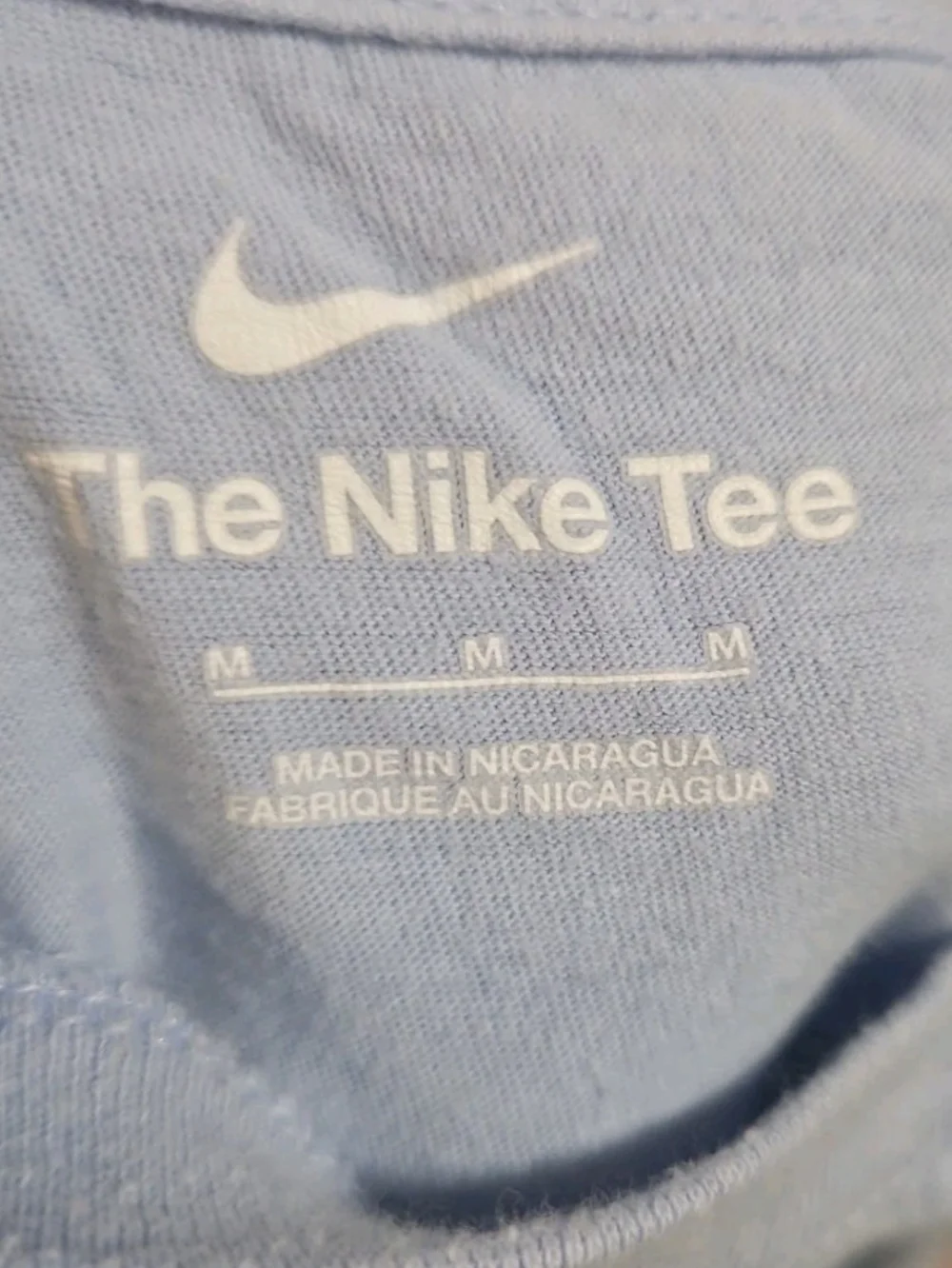 Nike Light Blue Tee with Navy Script Logo